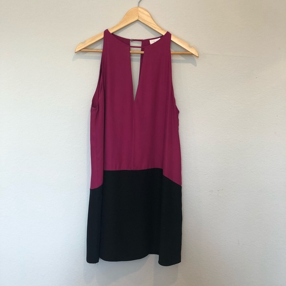 Parker colorblock 100% silk dress - Picture 2 of 7